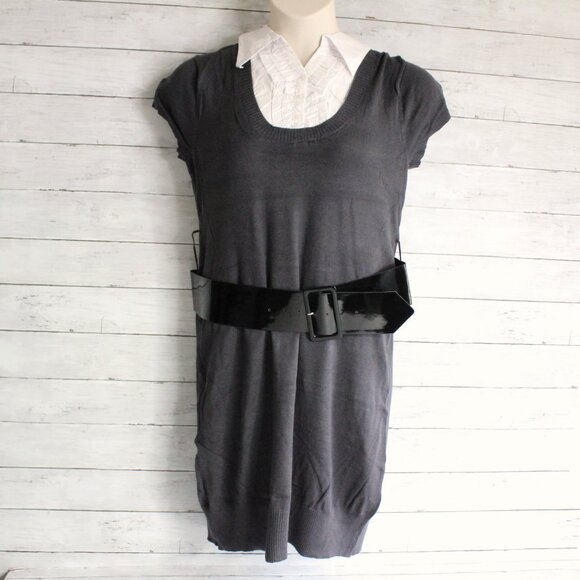 Derek Heart Vintage Tunic Sweater Plus Size 3X Short Sleeve Belted - Picture 3 of 5